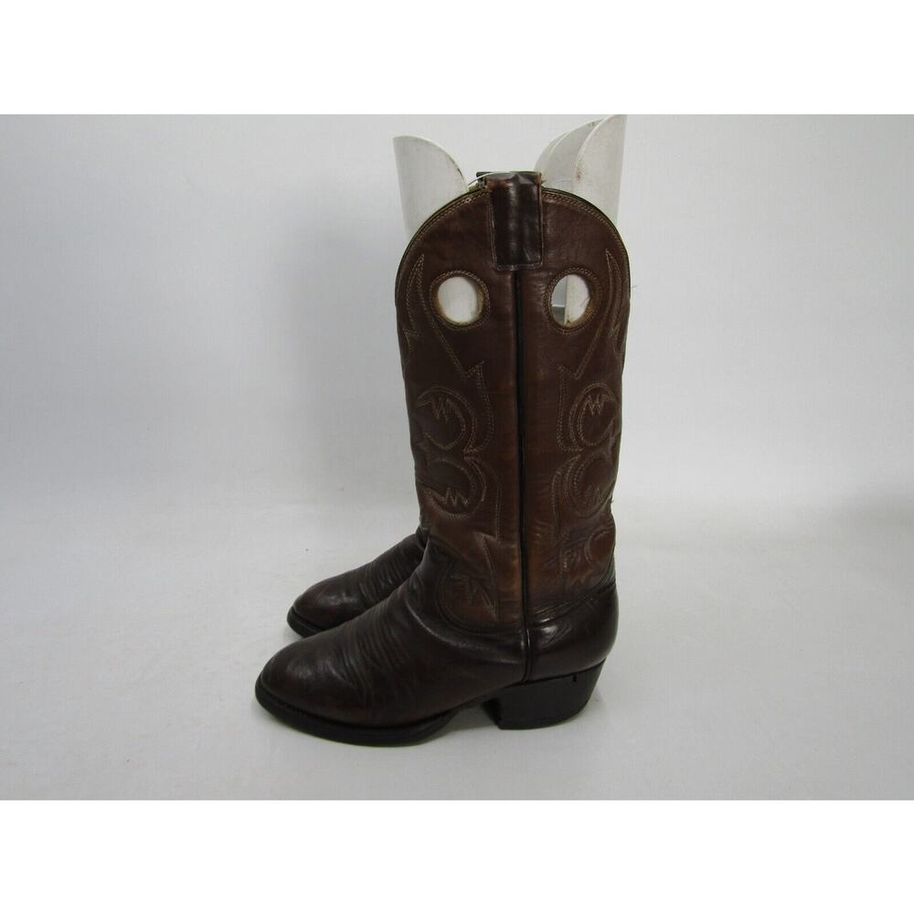 Custom Made Youth Sz 4 EE Brown Leather Lizard Skin Print Buckaroo Cowboy Boots